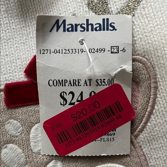 Cynthia Rowley Cream and Red Sweater - Picture 3 of 6